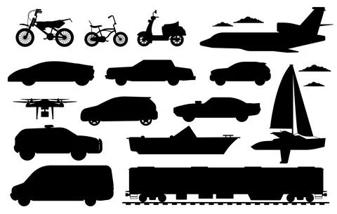 Passenger transportation set Stock Illustration