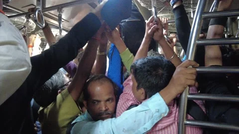 Passenger travelling in a crowded train. Stock Footage 227672495