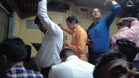 Passenger travelling in a crowded train. Stock Footage 227672514