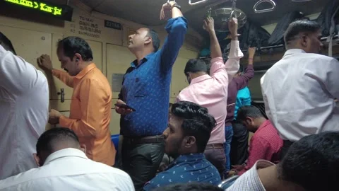 Passenger travelling in a crowded train. Stock Footage 227672522