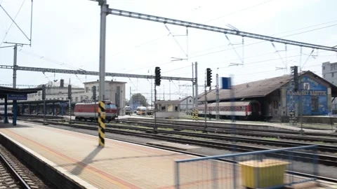 Passenger View Arriving At The Bratislava Train Station During A Trip Stock Footage 157575261