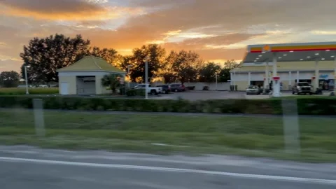Passenger view from car window on florida, USA Stock Footage 221824039
