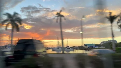 Passenger view from car window on florida, USA Stock Footage 221824129