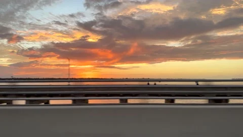Passenger view from car window on florida, USA Stock Footage 221824190