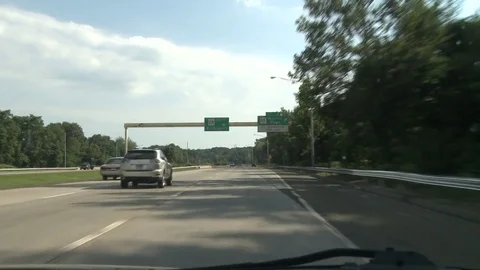 Passenger view of driving on highway (1 of 2) Video stock 72345478