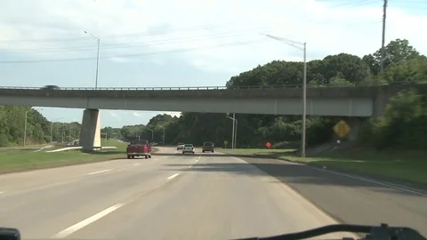 Passenger view of driving on highway (2 of 2) Stock Footage 72345482
