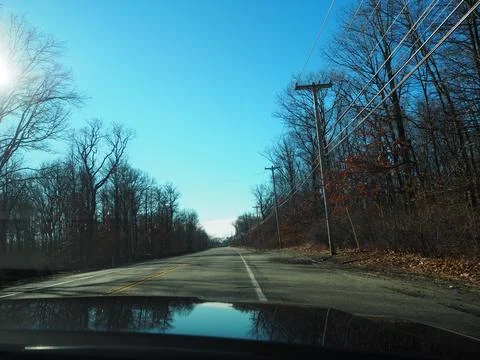 Passenger view of the Open Road Stock Photos