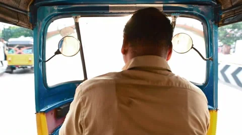 Passenger view of the rickshaw driver and the rickshaw Stock Footage 65988678