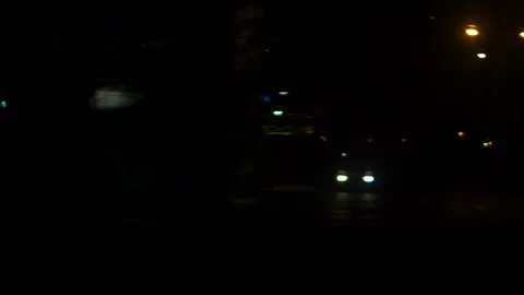 Passenger view through the window of a train arriving on a station in the Stock Footage 120652185