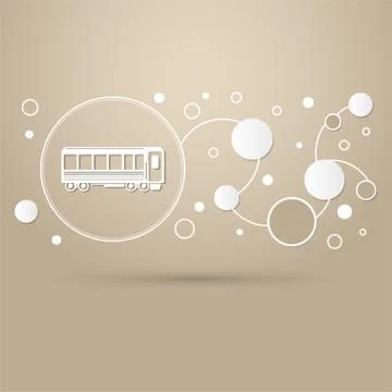 Passenger Wagons. Train icon on a brown background with elegant style and mod Illustrazione stock