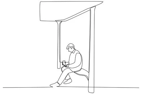 A passenger waiting for the bus Stock Illustration