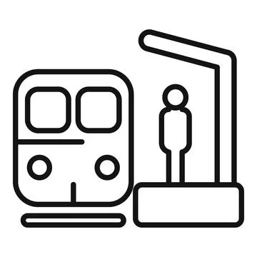 Passenger waiting icon outline vector. City transport Illustrazione stock