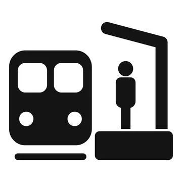 Passenger waiting icon simple vector. City transport Stockillustratie