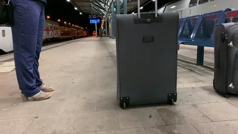 Passenger is waiting on the platform train Stock Footage 115395585