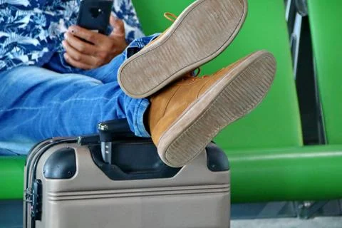 A passenger was waiting Stock Photos