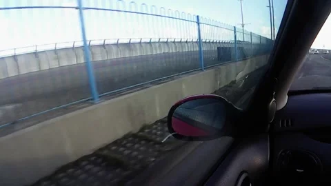 Passenger window driving footage through Rhyl Coast Stock Footage 247561191