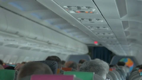 Passengers on an airplane 動画素材 84066773
