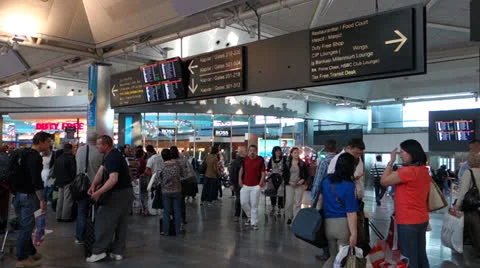 Passengers at  the Airport (Editorial) Video stock 22870935