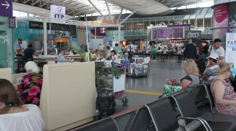 Passengers at the airport Stock Footage 53065626