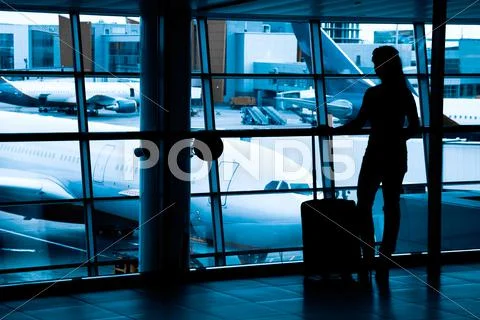 Passengers at the airport Stock Photos