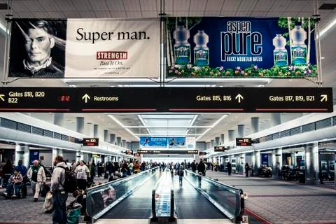 Passengers at an airport Stock Photos