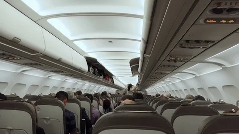 Passengers and crew are preparing for takeoff Stock Footage 71394666