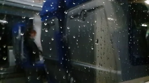 Passengers behind the glass of the train Stock Footage 108228122