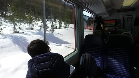 Passengers on Bernina Express Stock Footage 88652184