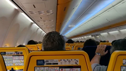 Passengers on board a plane Stock Footage 118652082