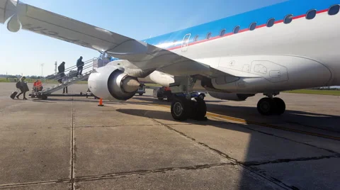 Passengers Boarding Plane 4K Stock Footage 68446892