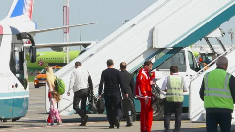 Passengers boarding the plane Stock Footage 249011148
