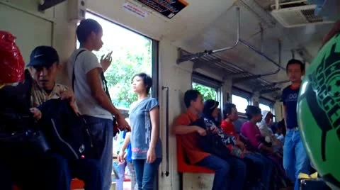 Passengers of The Commuter Train Stock Footage 10678759