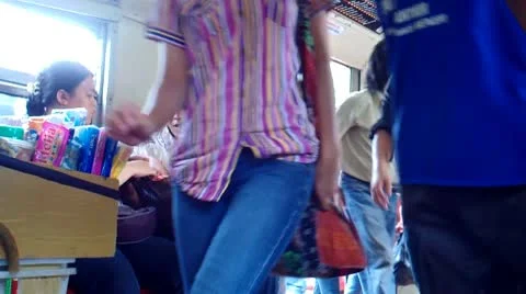 Passengers of The Commuter Train Stock Footage 10678795