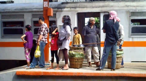 Passengers of a commuter train Stock Footage 25354363
