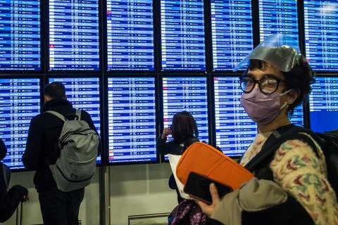 Passengers Covid-19 test process at Paris CDG airport, Roissy, France - 11 Jan 2 Stock Photos