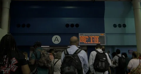 Passengers in Crowded Train Station 動画素材 108790995