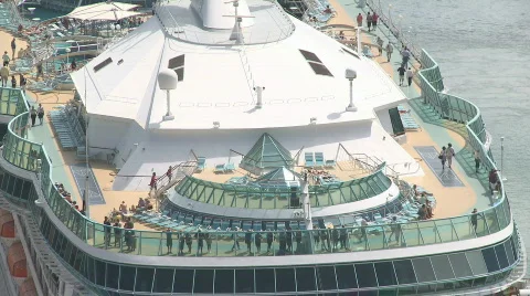Passengers on deck of cruise ship Stock Footage 627715