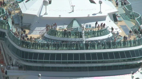 Passengers on deck as ship berths Stock Footage 627835