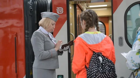 Passengers at the double-decker train Mikhail Ulyanov 스톡 동영상 64085731