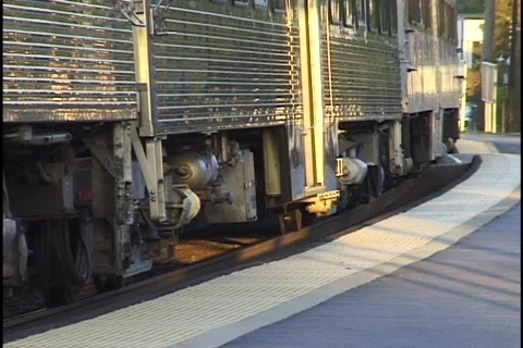 Passengers Exit Train Stock Footage 298029