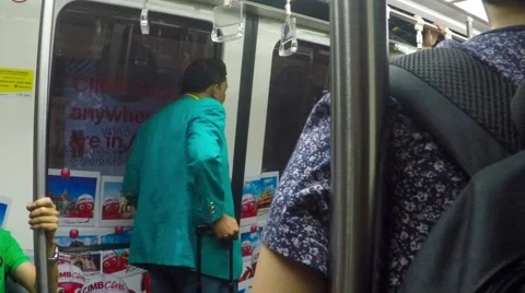 Passengers Exiting Train At KLIA, Passenger POV Stock-Footage 50763516