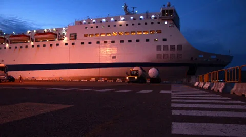 Passengers ferry and cargo Stock Footage 31289867