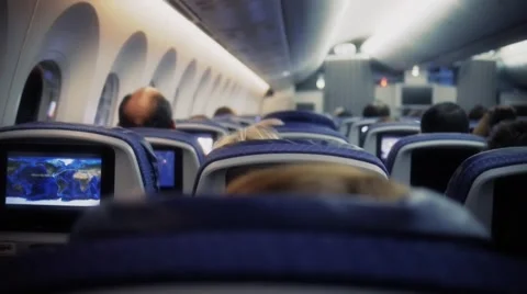 Passengers on flight Stock Footage 50564093
