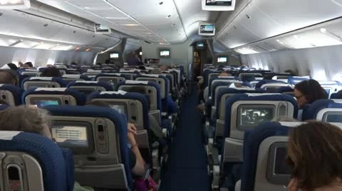 Passengers inside airplane 스톡 동영상 12467739