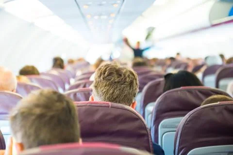 Passengers inside airplane