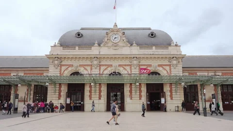 Passengers leaving station Stock Footage 220875313