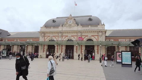 Passengers leaving station Stock Footage 220875520