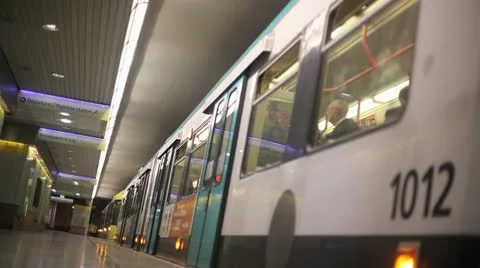 Passengers leaving Tram HD File Stock Footage 10682677
