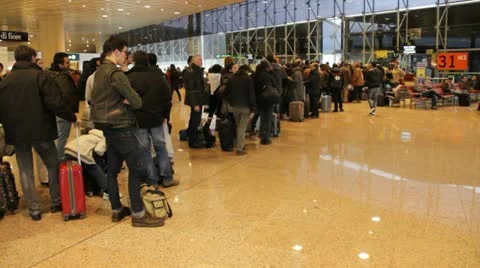 Passengers in line Stock Footage 20523205