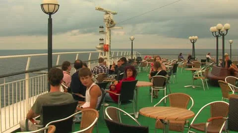 Passengers on liner Stock Footage 8927614